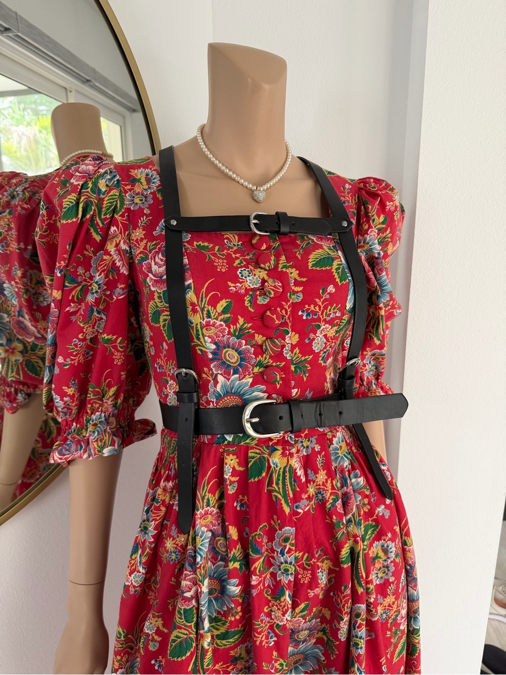Rare Vintage Sportalm Kitzbühel Red Floral Dress | Austrian Made Size 36 / XS-S - Picture 4 of 17